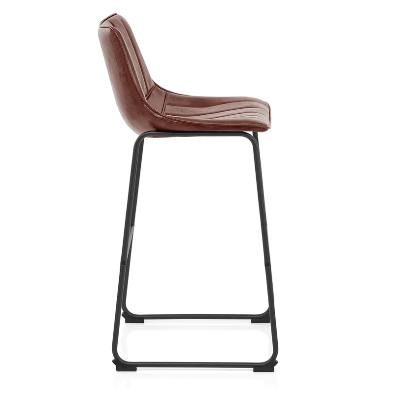 Chaise de Bar Faux Cuir - Tucker Marron