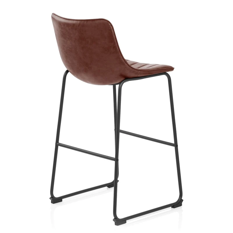 Chaise de Bar Faux Cuir - Tucker Marron