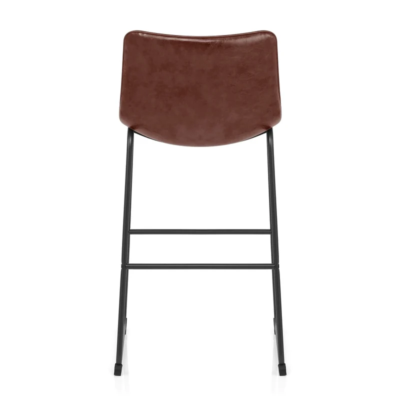 Chaise de Bar Faux Cuir - Tucker Marron