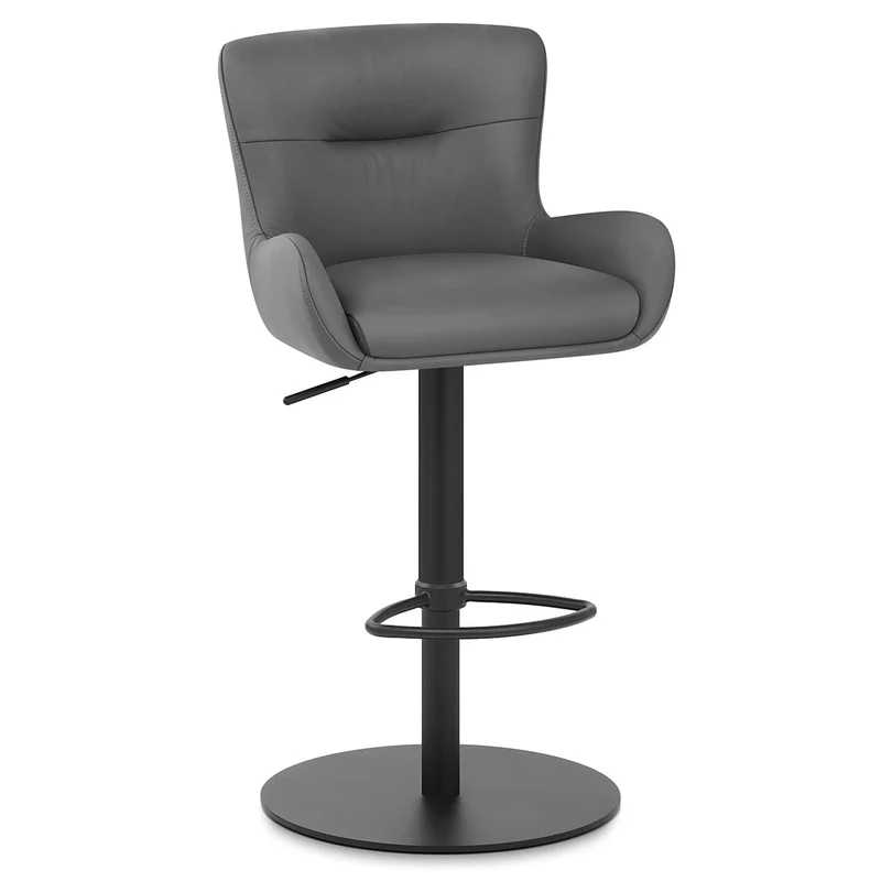 Tabouret Cuir Véritable - Faraday Gris Foncé