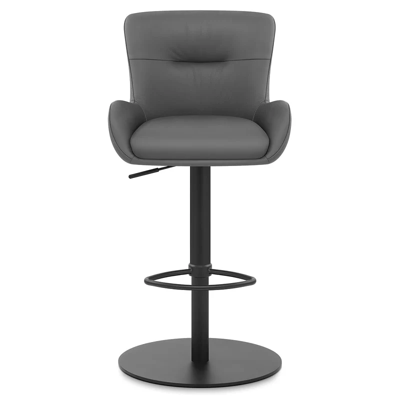 Tabouret Cuir Véritable - Faraday Gris Foncé
