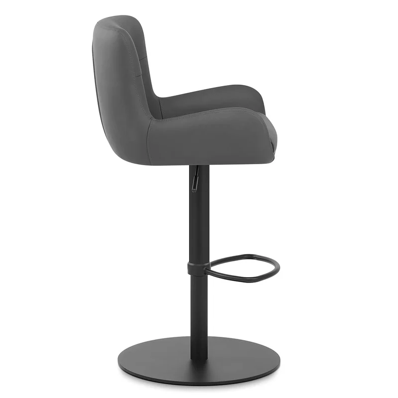 Tabouret Cuir Véritable - Faraday Gris Foncé