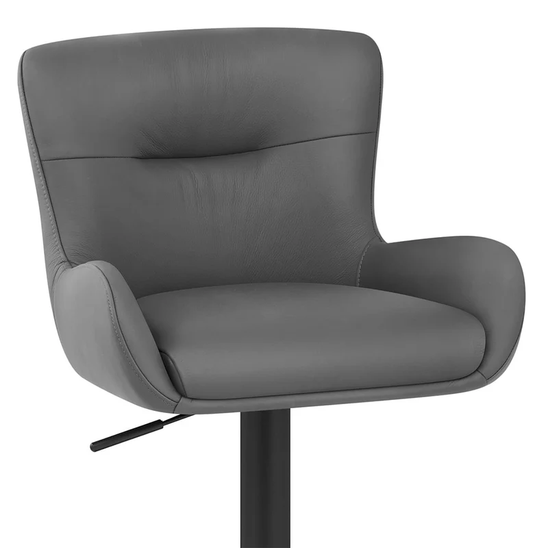 Tabouret Cuir Véritable - Faraday Gris Foncé