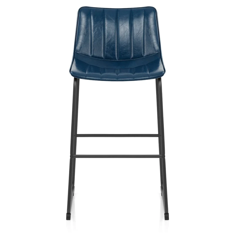 Chaise de Bar Faux Cuir - Tucker Bleu
