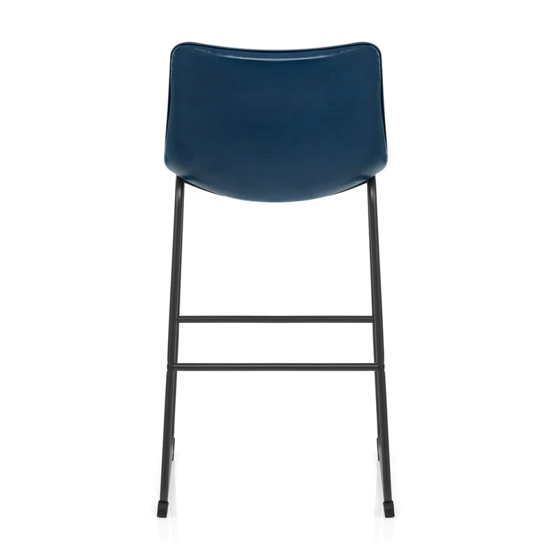 Chaise de Bar Faux Cuir - Tucker Bleu