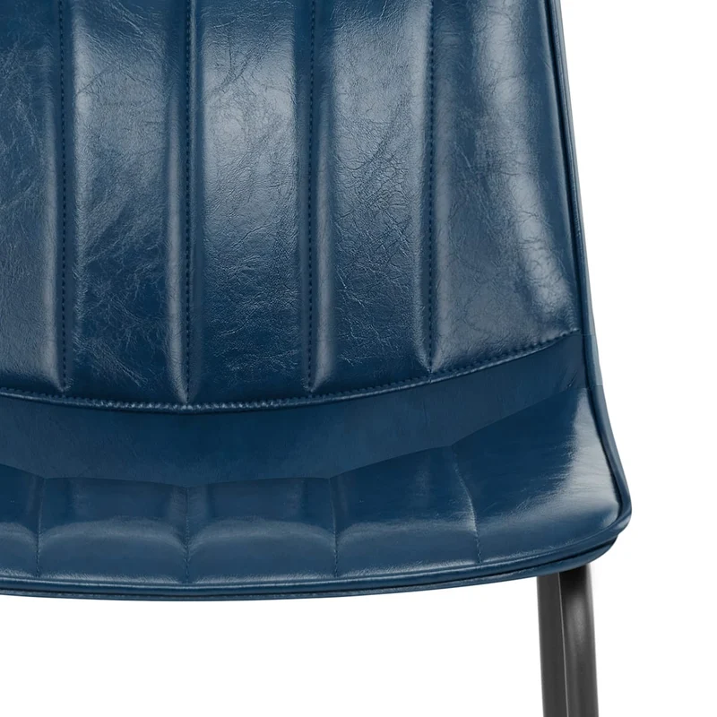 Chaise de Bar Faux Cuir - Tucker Bleu