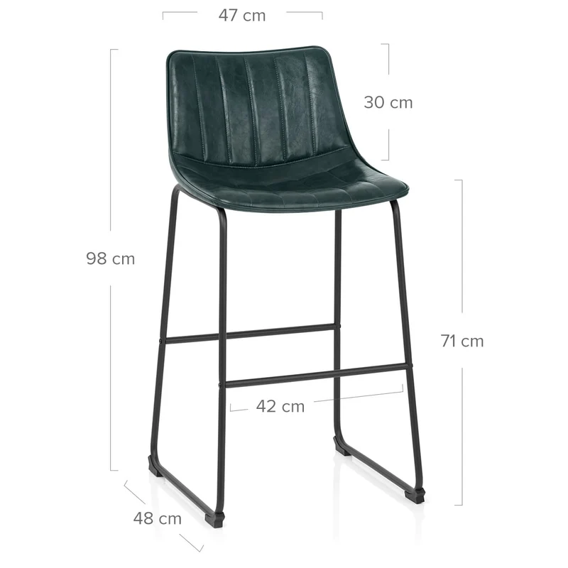 Chaise de Bar Faux Cuir - Tucker Vert