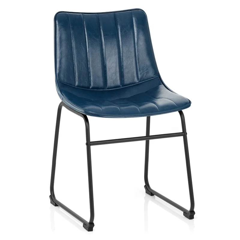 Chaise Faux Cuir - Tucker Bleu