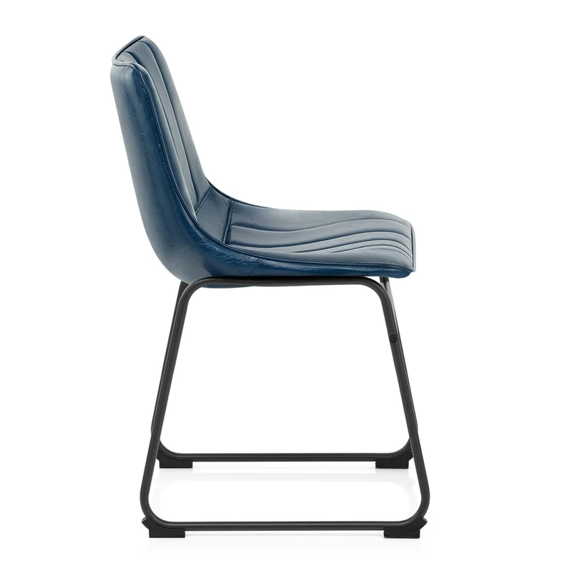 Chaise Faux Cuir - Tucker Bleu