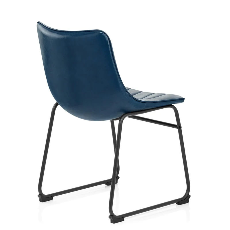 Chaise Faux Cuir - Tucker Bleu