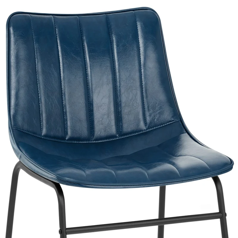 Chaise Faux Cuir - Tucker Bleu
