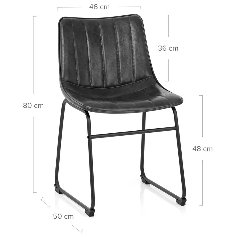 Chaise Faux Cuir - Tucker Noir