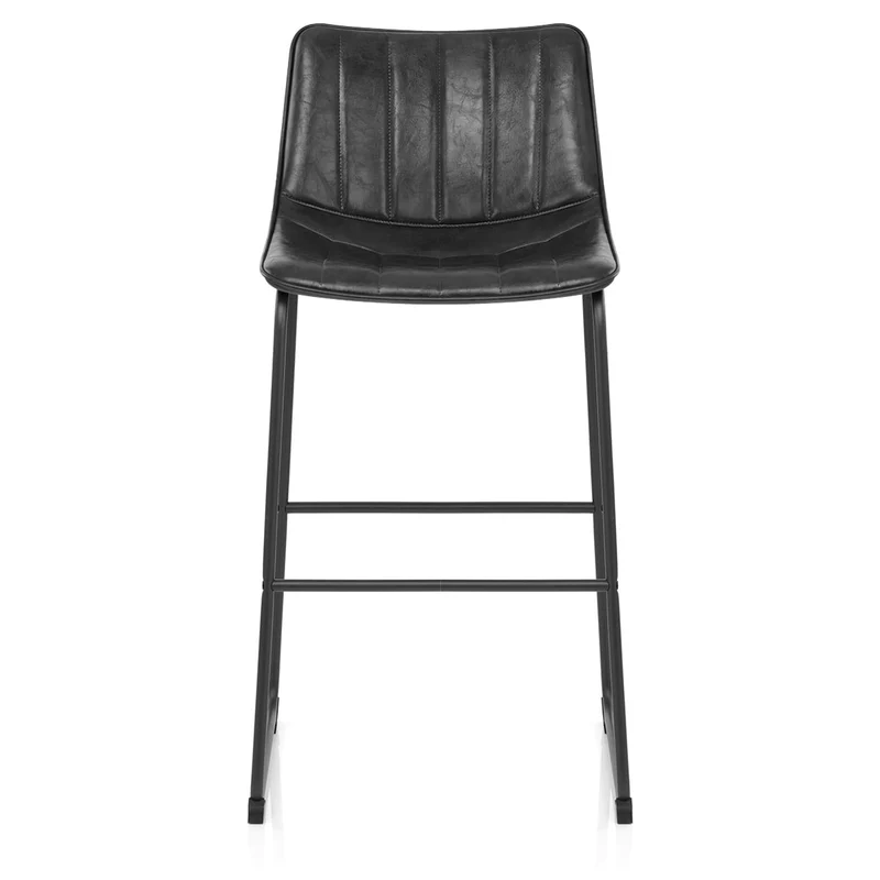 Chaise de Bar Faux Cuir - Tucker Noir