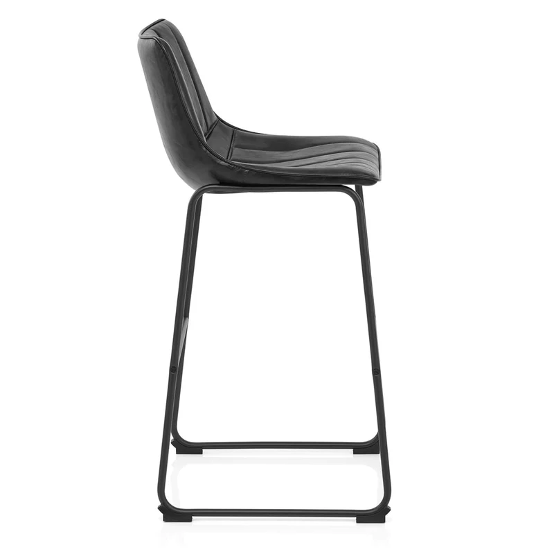 Chaise de Bar Faux Cuir - Tucker Noir