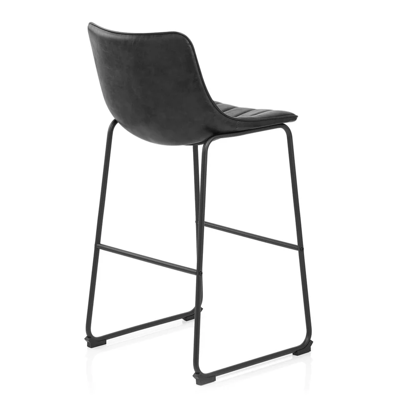 Chaise de Bar Faux Cuir - Tucker Noir