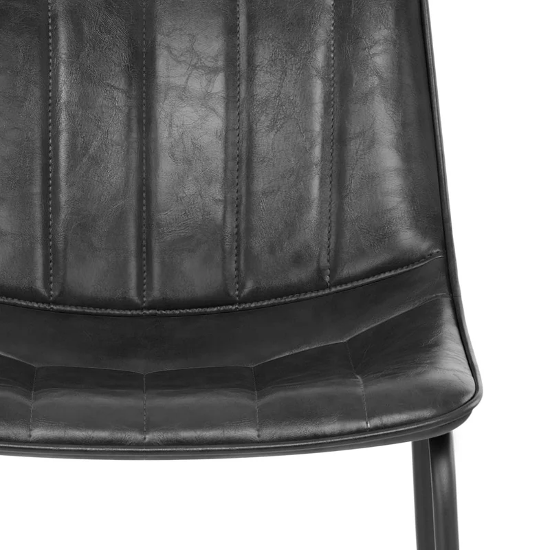 Chaise de Bar Faux Cuir - Tucker Noir