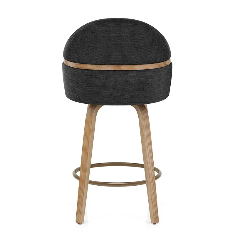 Tabouret Chêne Tissu - Odessa Noir