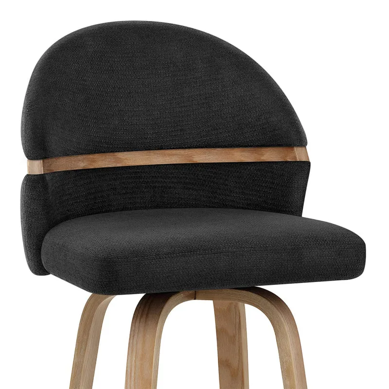 Tabouret Chêne Tissu - Odessa Noir