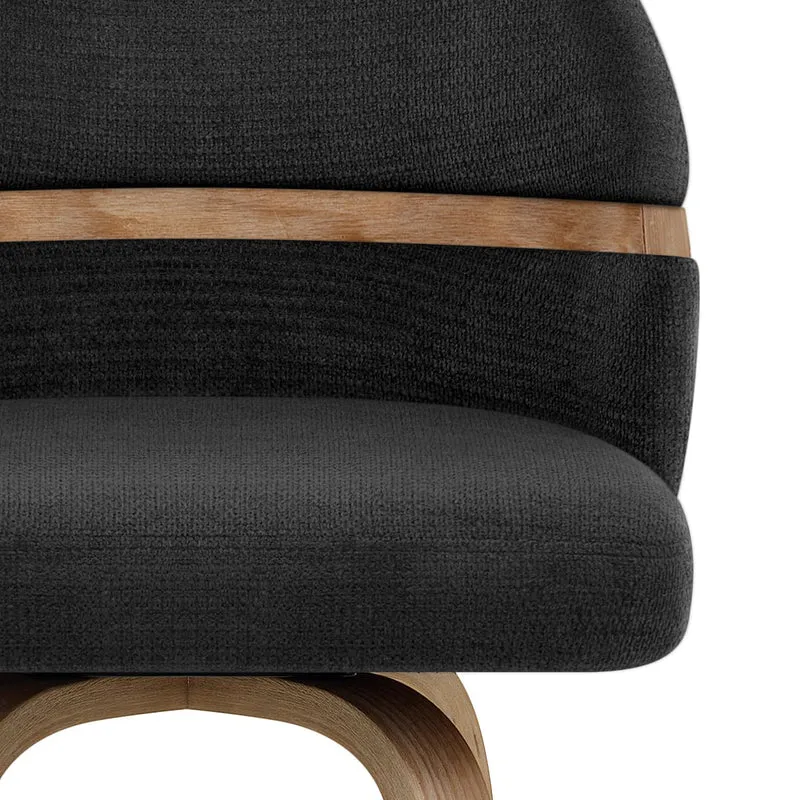 Tabouret Chêne Tissu - Odessa Noir