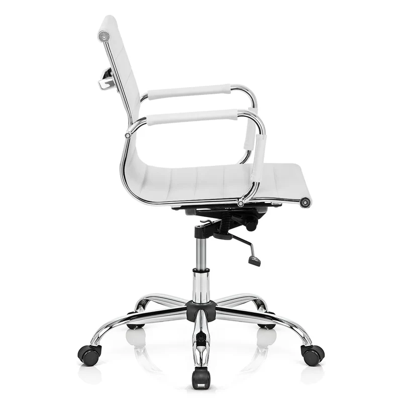 Chaise de Bureau Faux Cuir - Tek Blanc