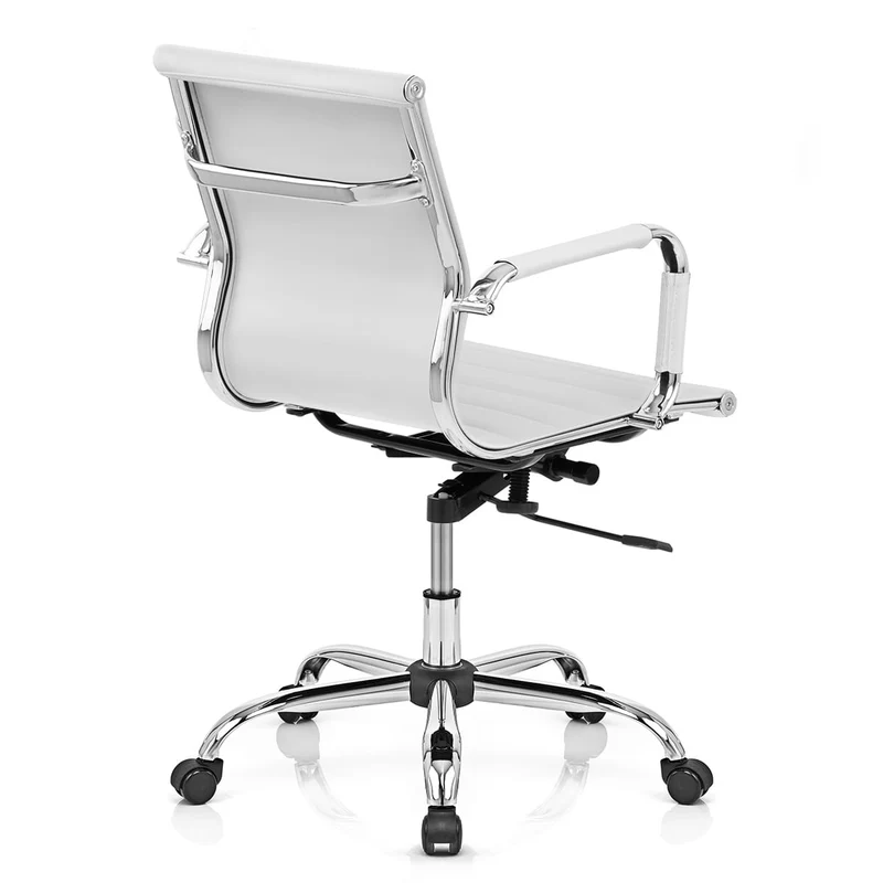 Chaise de Bureau Faux Cuir - Tek Blanc