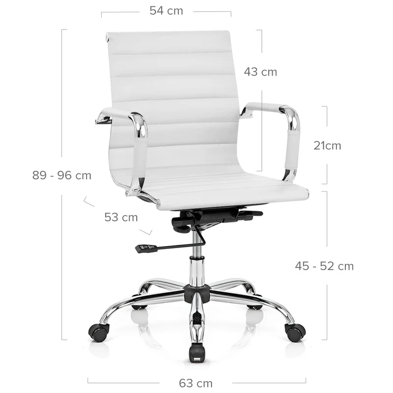 Chaise de Bureau Faux Cuir - Tek Blanc