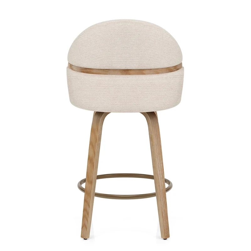 Tabouret Chêne Tissu - Odessa Crème