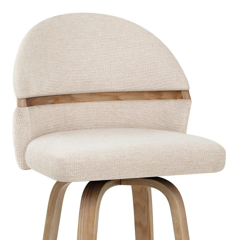Tabouret Chêne Tissu - Odessa Crème