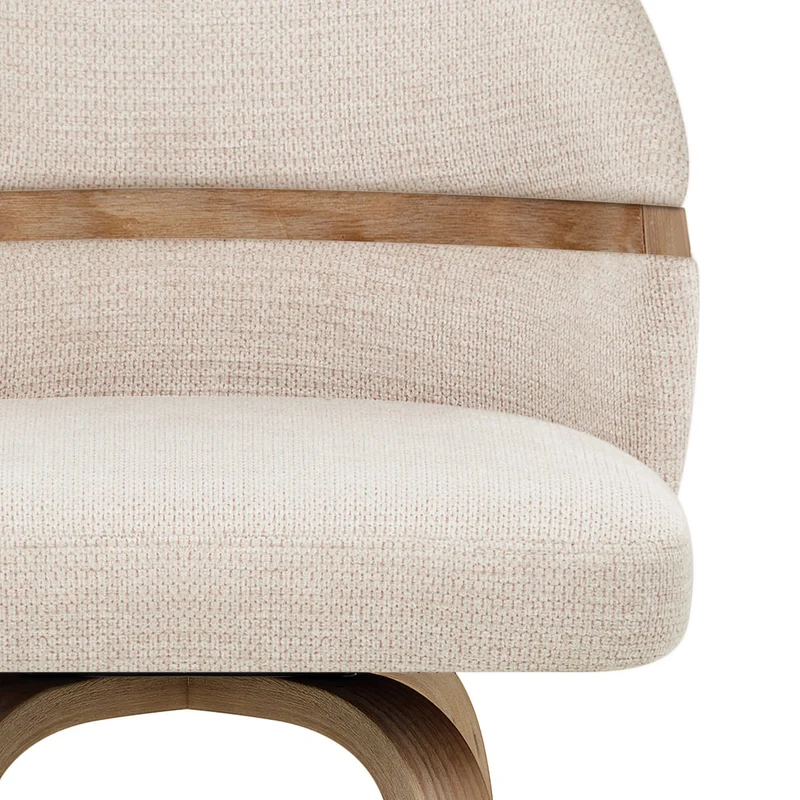 Tabouret Chêne Tissu - Odessa Crème