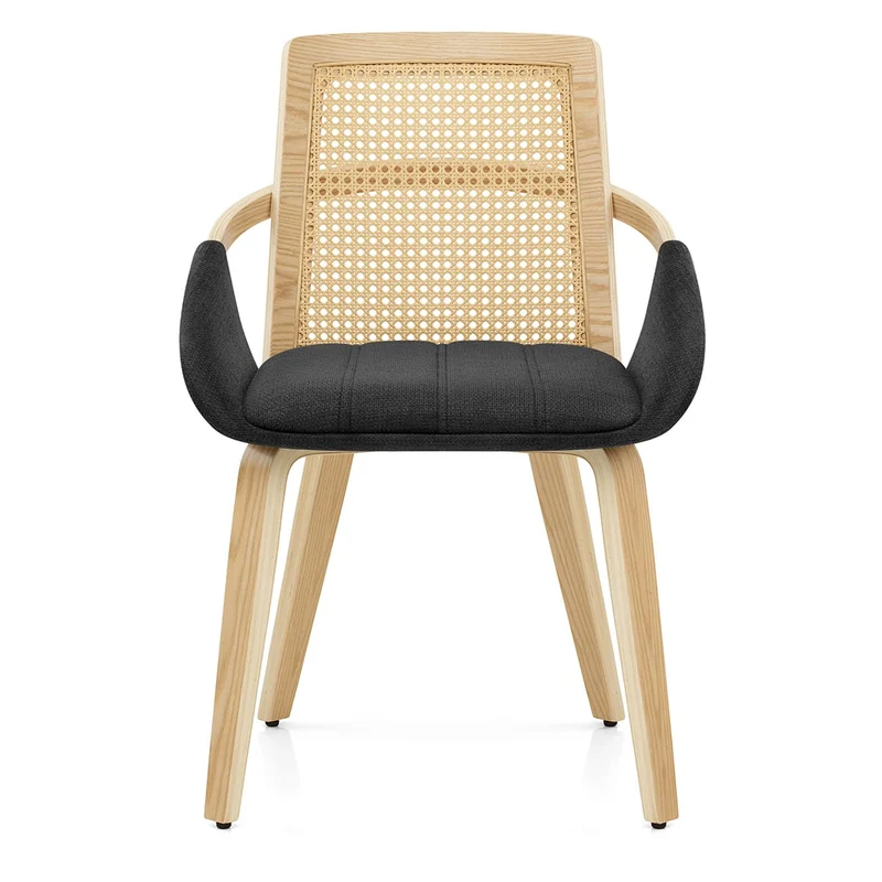 Chaise Bois Tissu - Cleveland Noir