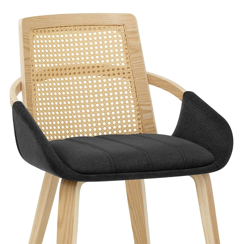 Chaise Bois Tissu - Cleveland Noir