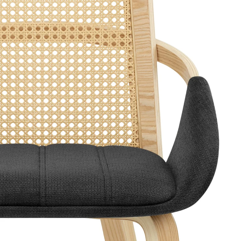 Chaise Bois Tissu - Cleveland Noir