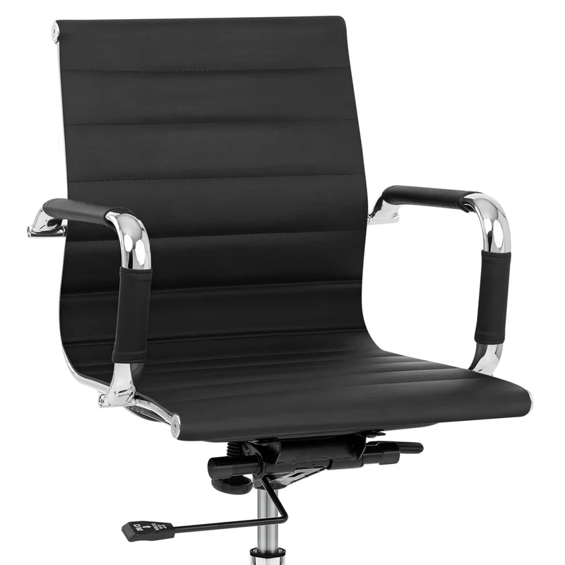 Chaise de Bureau Faux Cuir - Tek Noir