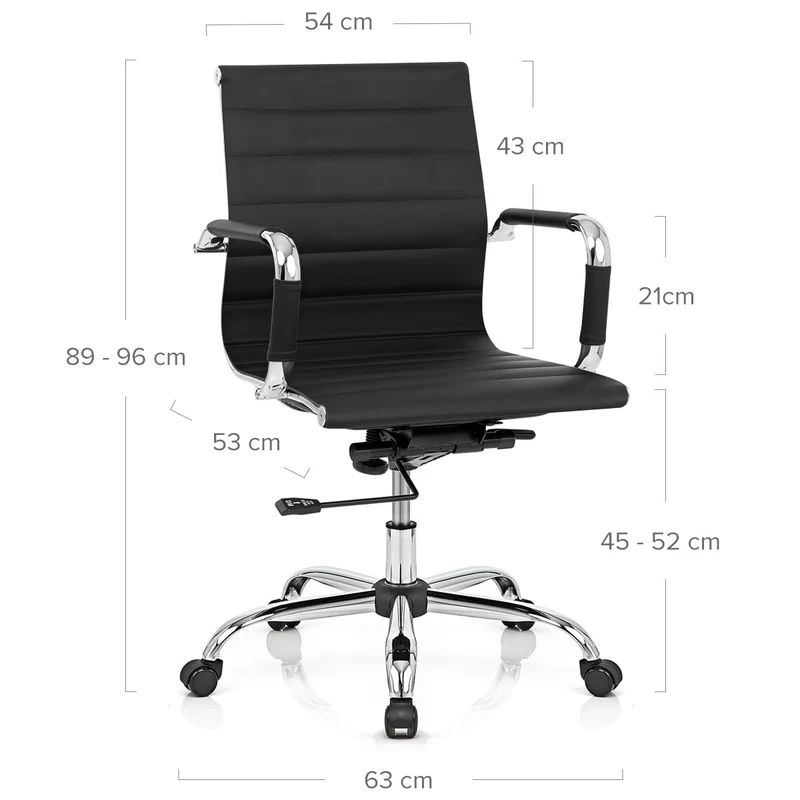 Chaise de Bureau Faux Cuir - Tek Noir