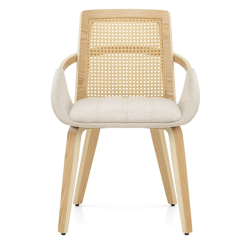 Chaise Bois Tissu - Cleveland Crème