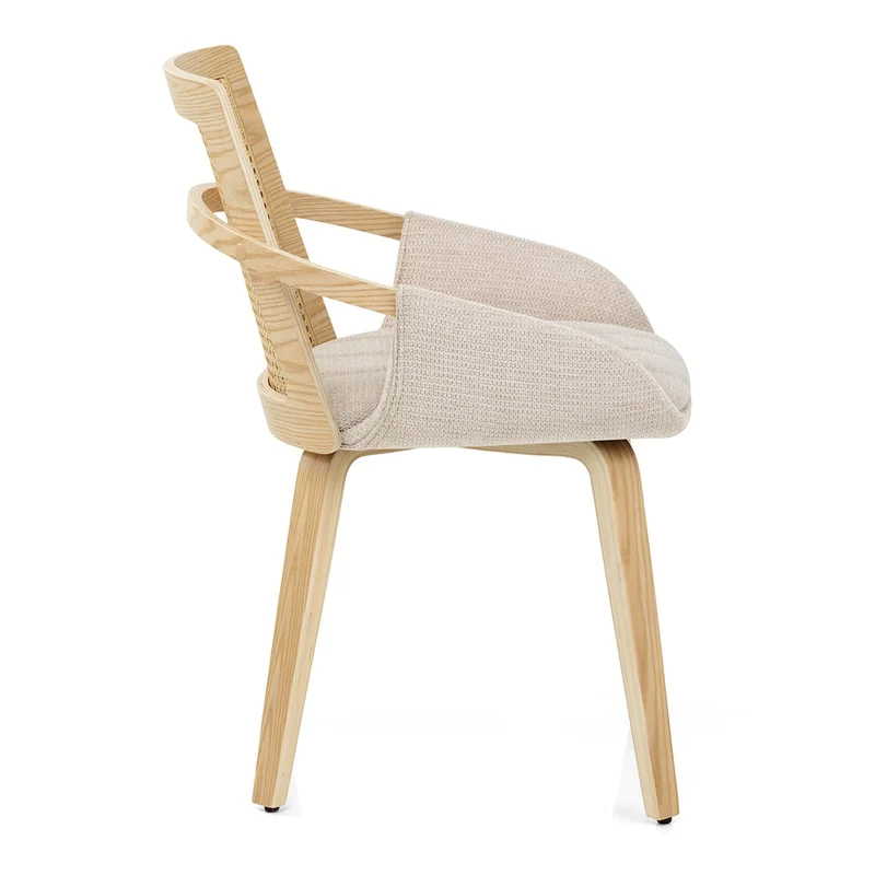 Chaise Bois Tissu - Cleveland Crème