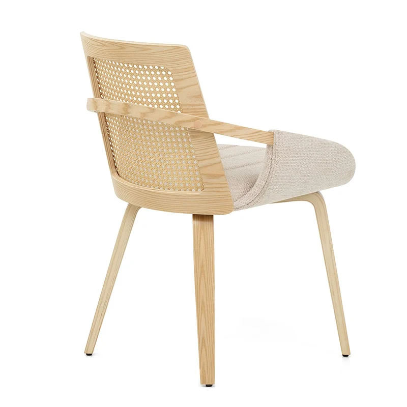 Chaise Bois Tissu - Cleveland Crème