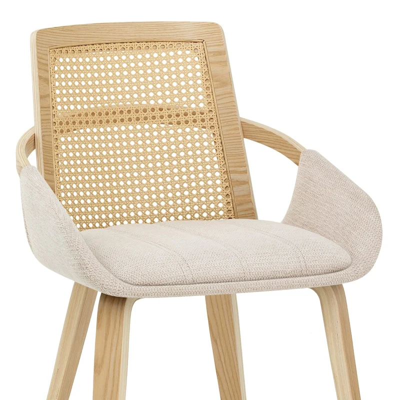 Chaise Bois Tissu - Cleveland Crème
