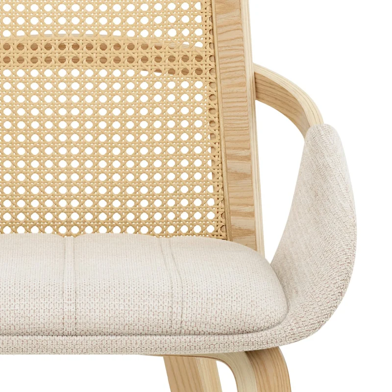 Chaise Bois Tissu - Cleveland Crème