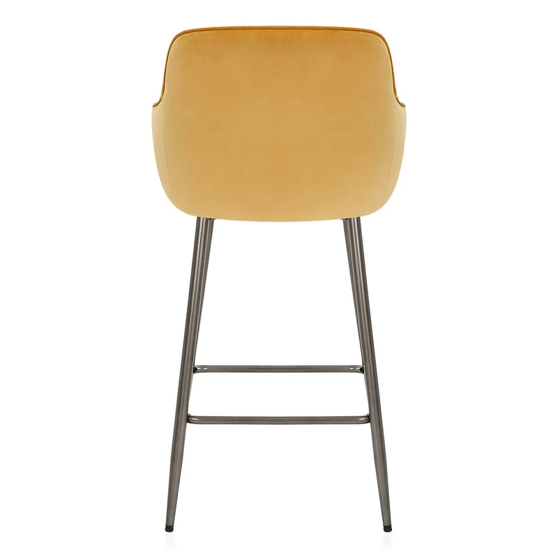 Tabouret de Bar Velours - Sydney Jaune