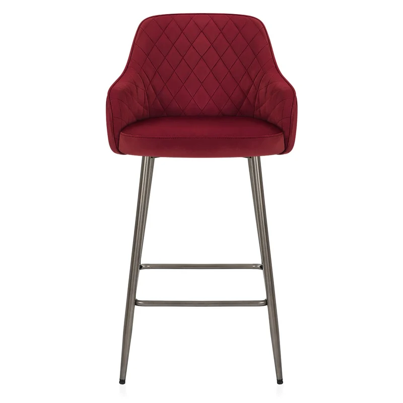 Tabouret de Bar Velours - Sydney Rouge