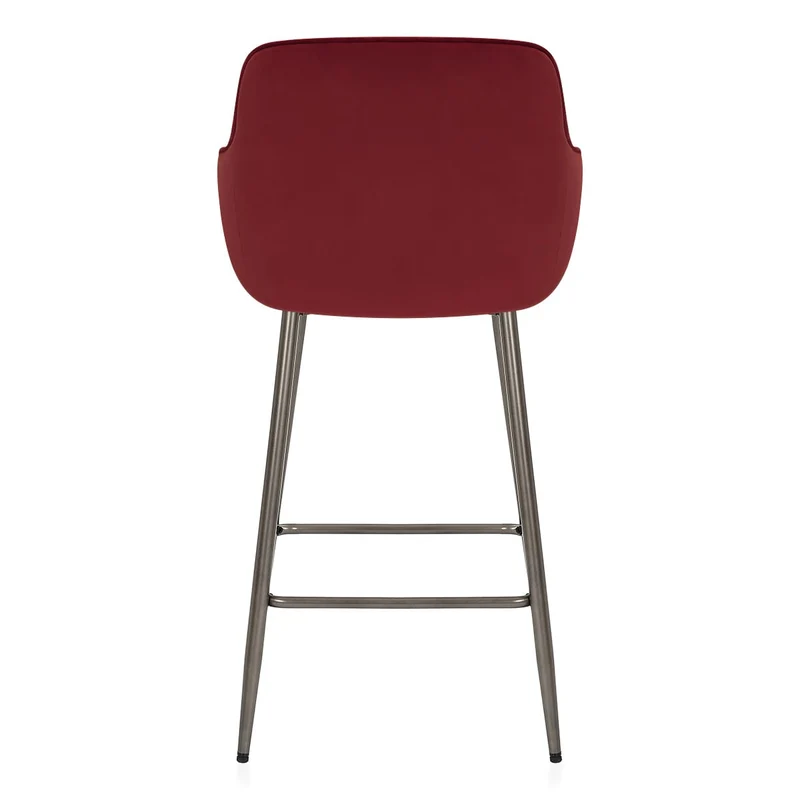 Tabouret de Bar Velours - Sydney Rouge