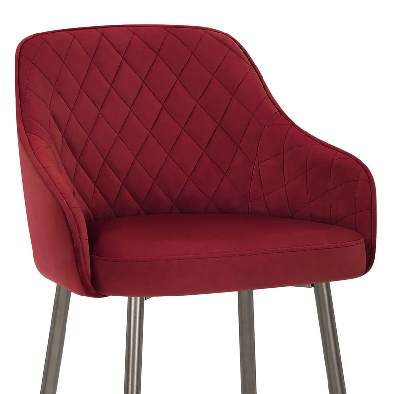 Tabouret de Bar Velours - Sydney Rouge