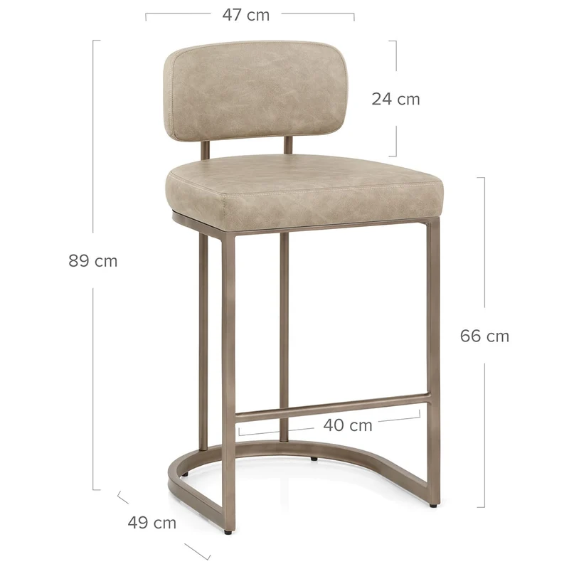 Tabouret Faux Cuir - Verve Crème