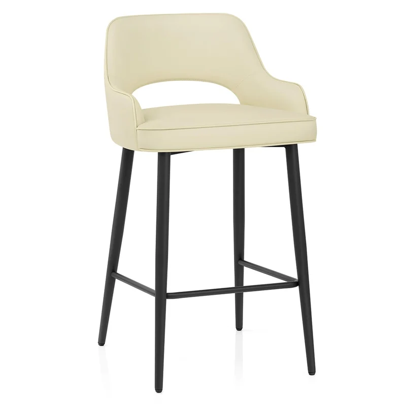 Tabouret de bar Faux Cuir - Sutton Crème