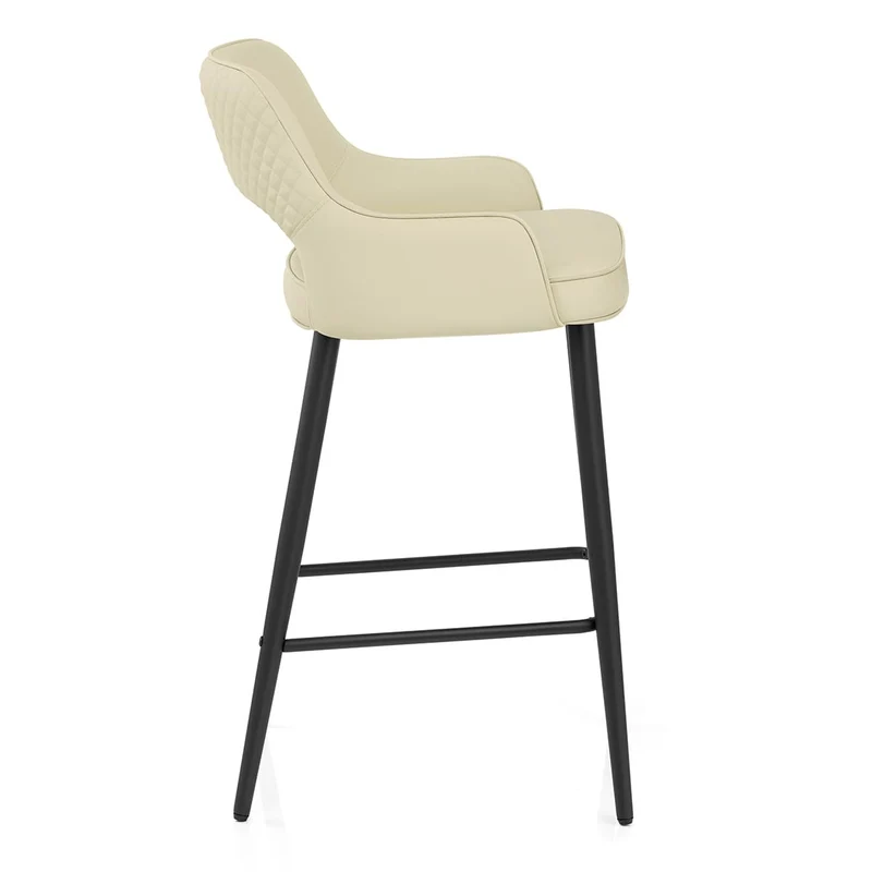 Tabouret de bar Faux Cuir - Sutton Crème