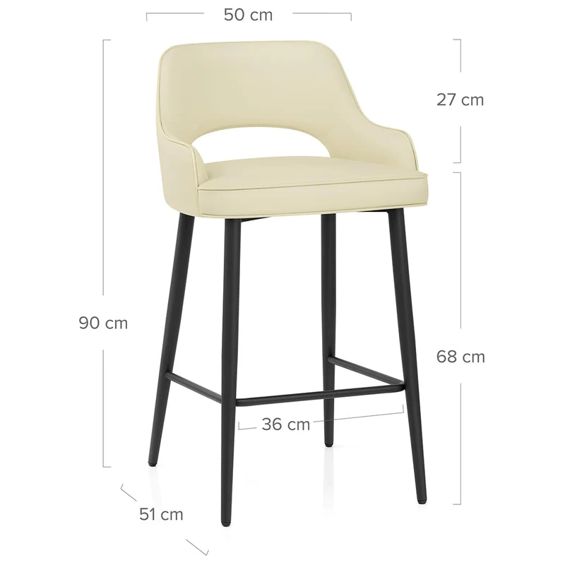 Tabouret de bar Faux Cuir - Sutton Crème