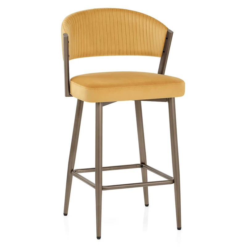 Tabouret velours - Lusso Jaune
