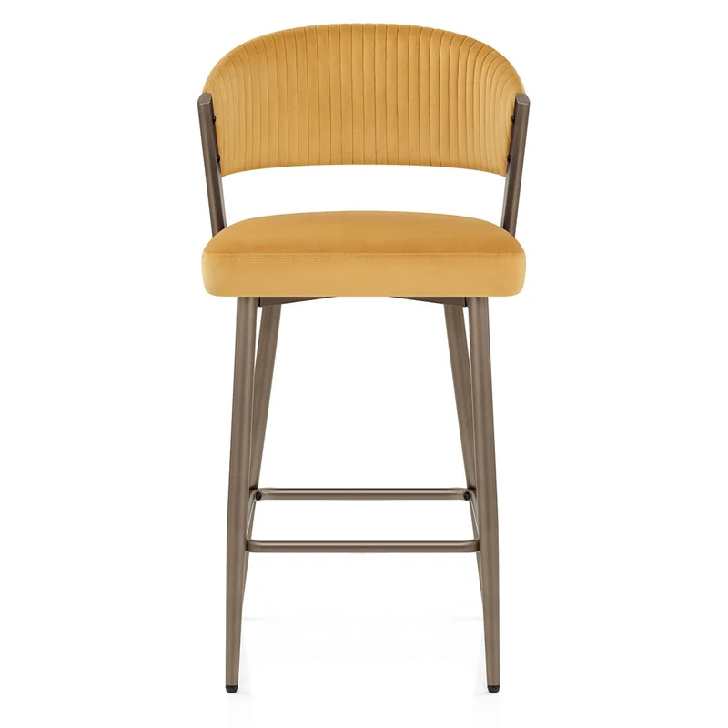 Tabouret velours - Lusso Jaune