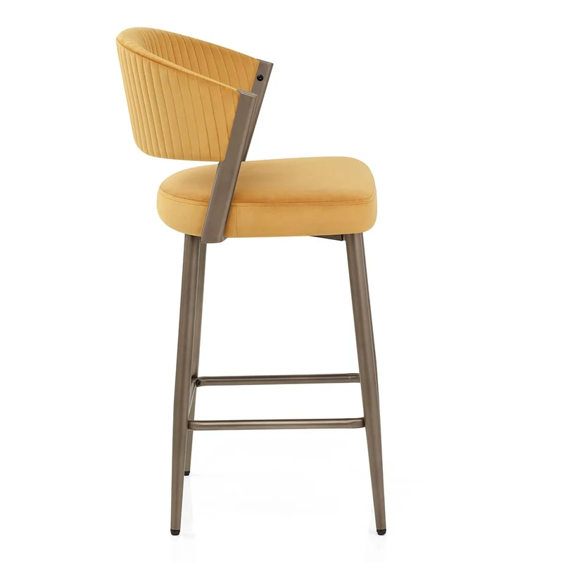 Tabouret velours - Lusso Jaune
